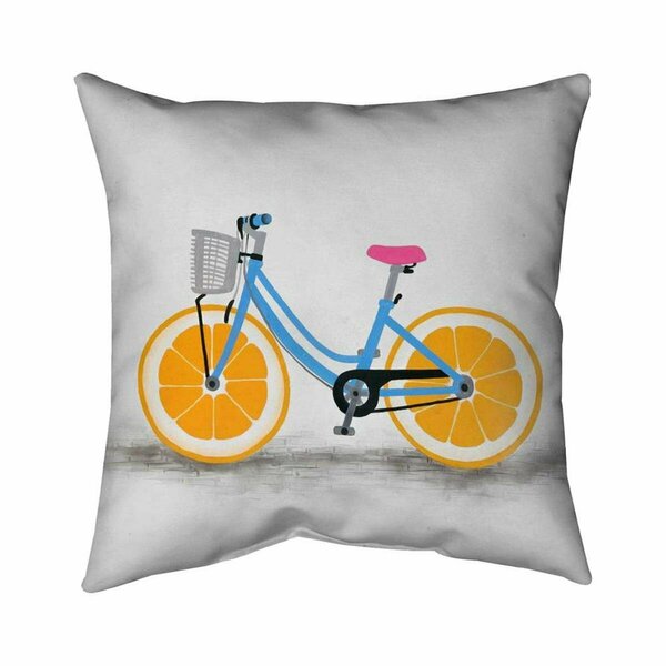 Begin Home Decor 26 x 26 in. Orange Wheel Bike-Double Sided Print Indoor Pillow 5541-2626-TR38